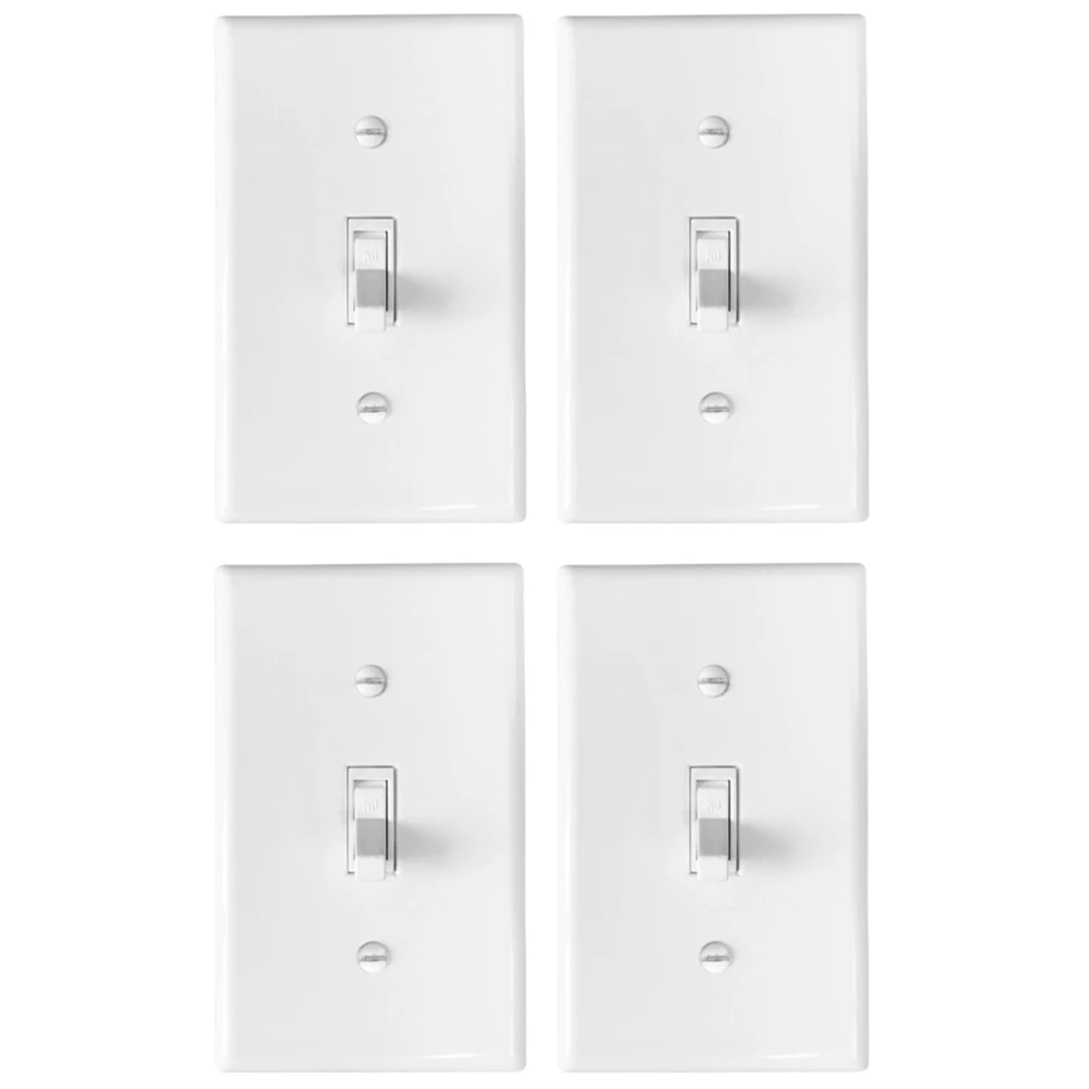 

4pcs Toggle Switch Lightweight Insulation AntiScratch White Room Home Wall Light Mechanical Cafes Office Kitchens Bedrooms