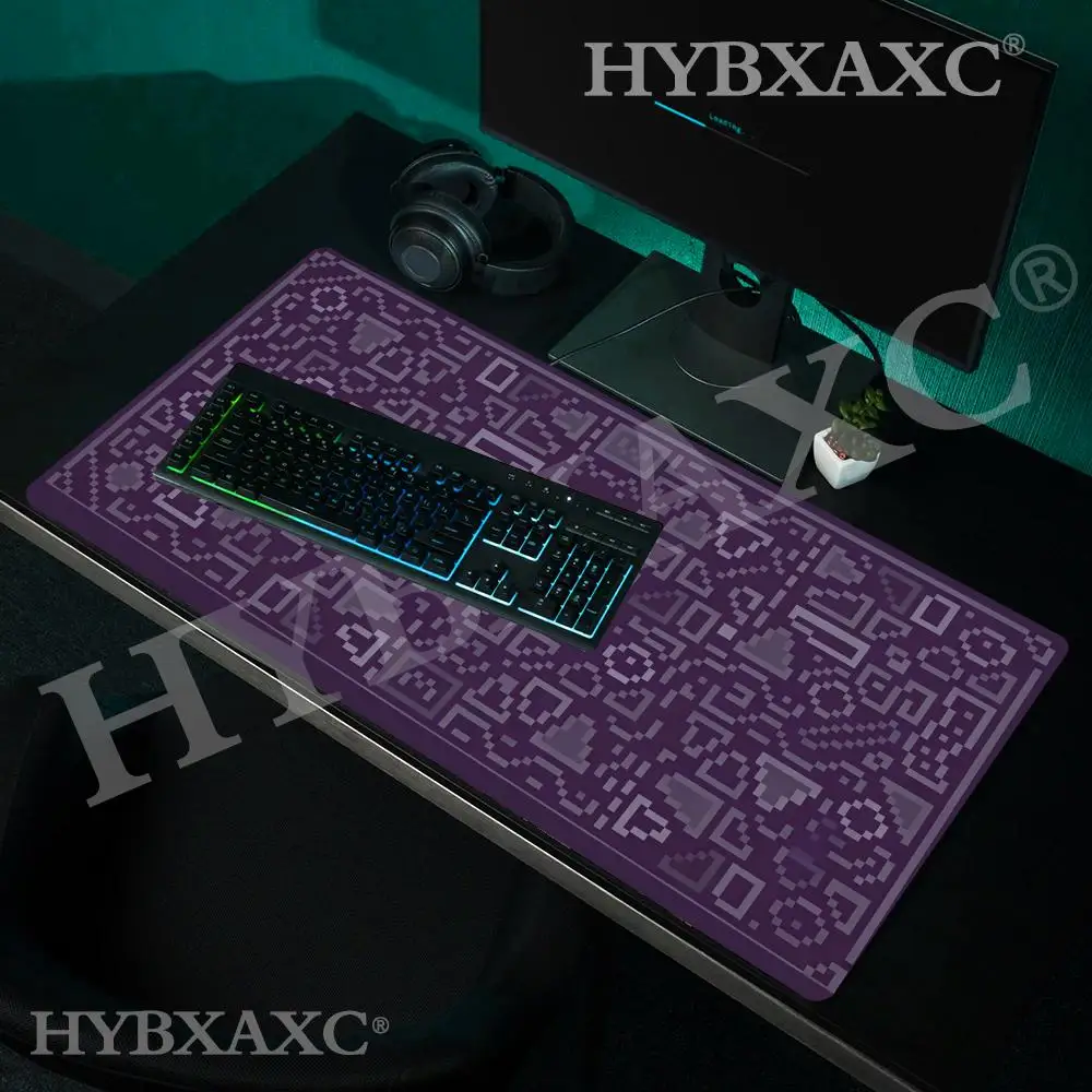 HYBXAXC Purple Pixel Geometric Mouse Pad Large Gaming Desk Mat, Retro Aesthetic Non-Slip Rubber for Gamer Office Laptop Gift