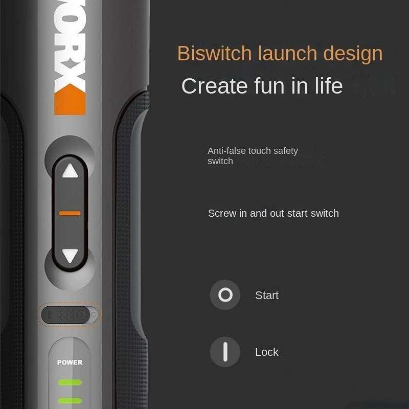 WORX 4V Mini ไขควงไฟฟ้าชุด WX242สมาร์ทไร้สายไขควงไฟฟ้า USB ชาร์จ Handle 30บิตชุดเครื่องมือเจาะ