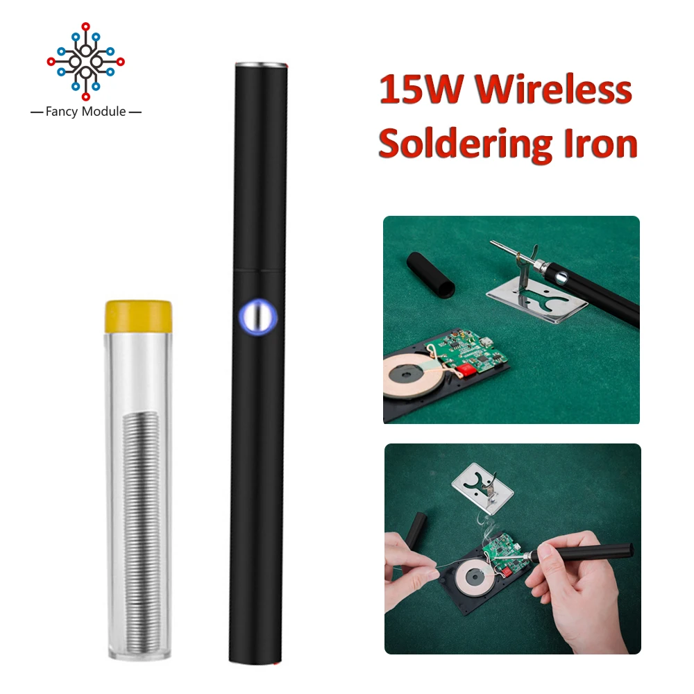 

15W Wireless Electric Soldering Iron Kits with Soldering Iron Tip USB Rechargeable Welding Machine Tools for Electronic Repair