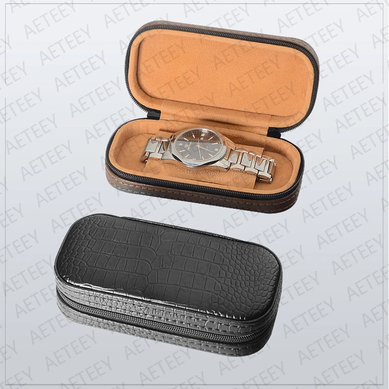 Watch Box Portable Watch Case Mini Small Watch Storage Tourist Zipper Bag Business Trip Watch Storage Bag Free Custom Logo Text