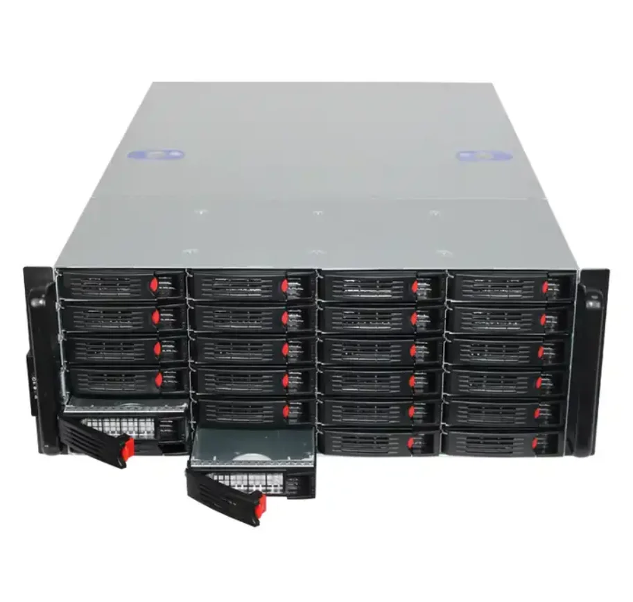 4U 24-Bay Hot Swap 19 Inch Industrial Server Chassis High Storage Atx 19 with Plastic Net Working Case Includes Fan in Stock