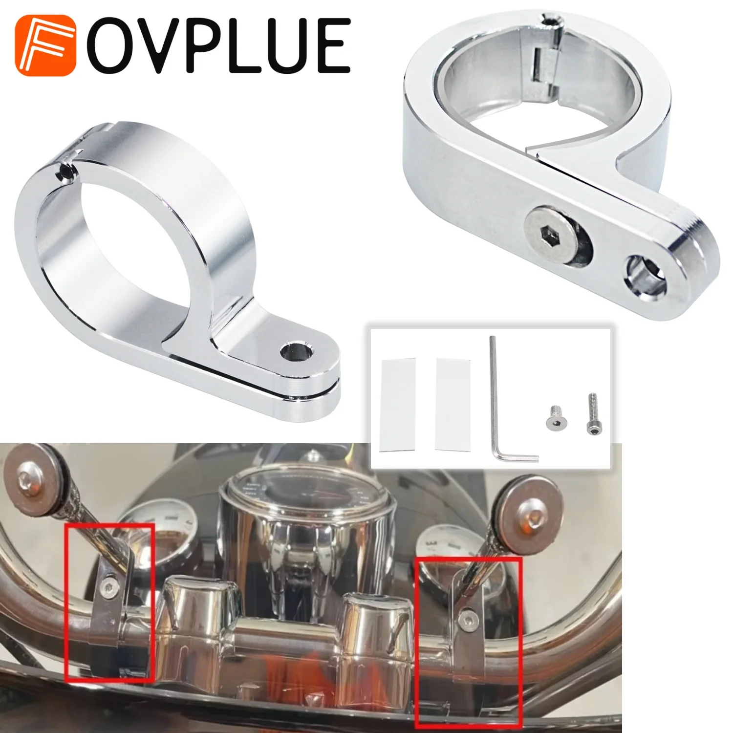For Harley Honda Kawasaki Touring Road King Dyna Sportster Softail Motorcycle 1.25'' Handlebar Mount Clamp Clock Gauge Kit 32mm