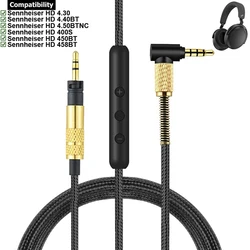 OFC Replacement Braided Cable Cord For Sennheiser HD 4.30i 4.30G 4.40BT 4.50BTNC 400S 350BT 450BT 458BT MB 360 UC Headphones
