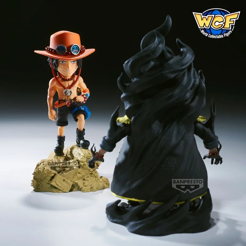 En Stock, 8cm, Original Bandai Banpresto, One Piece Ace Vs Blackbeard Wcf Story Duel Series, figura de Anime, juguete, modelo de adorno de escritorio
