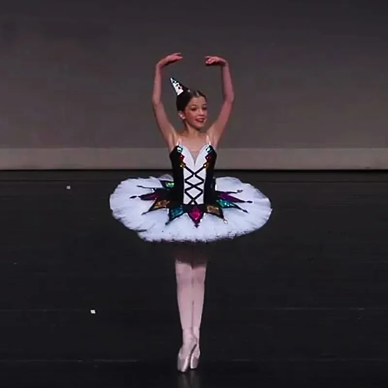 Tutu de Ballet professionnel pour enfants et filles, Tutu de crêpes Harlequinade pour adultes, Costumes de Ballet classiques multicolores, robe de ballerine