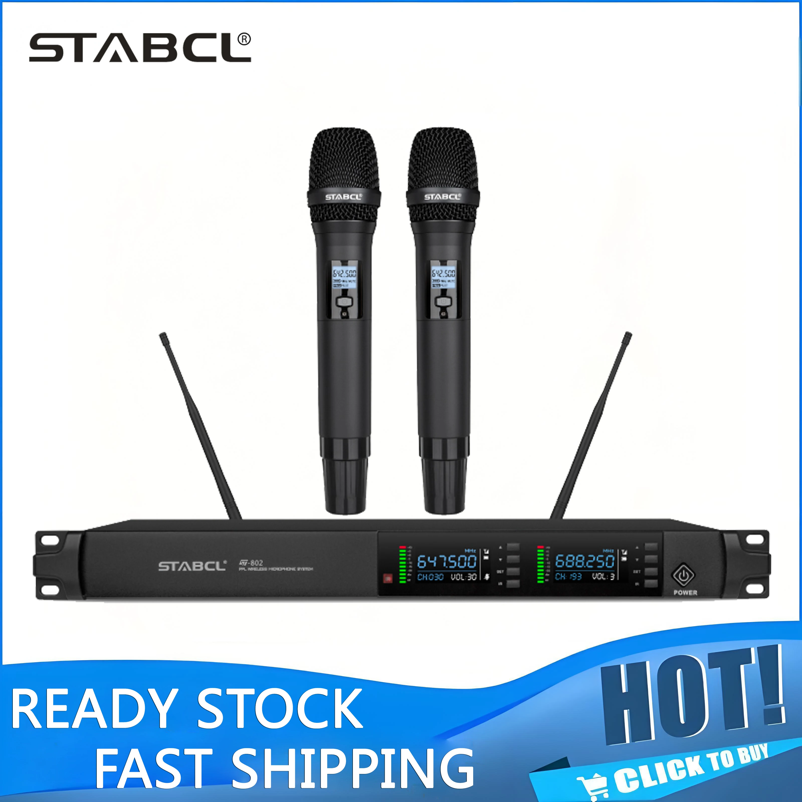 

ST-802 Professional UHF 2 channel Conference Wireless Microphone Mic System