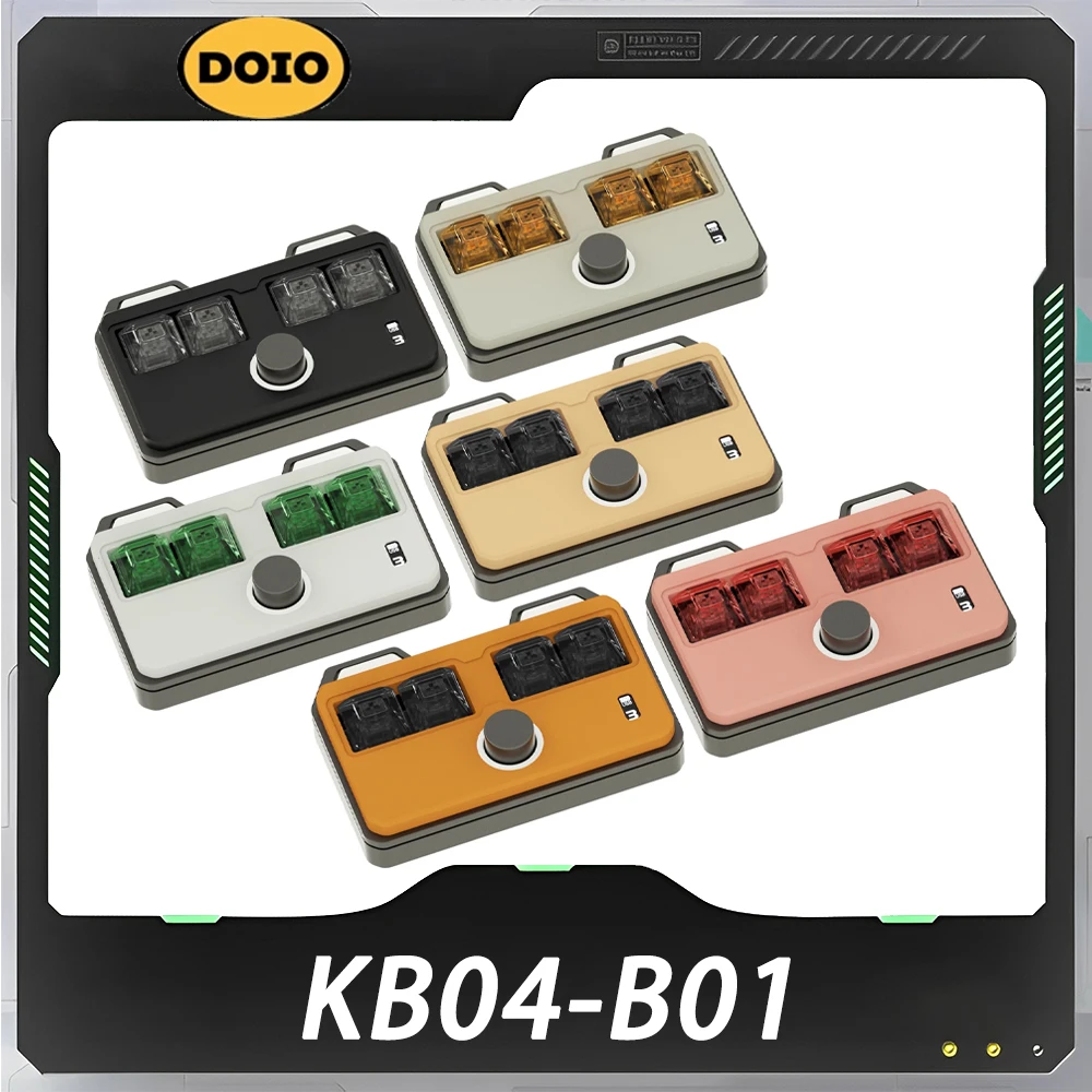 

DOIO KB04-B01 Mechanical Keyboard Multifunctional Knob Dual Mode Aluminum Designer Keyboard RGB Hot Swap Support VIA QMK Office