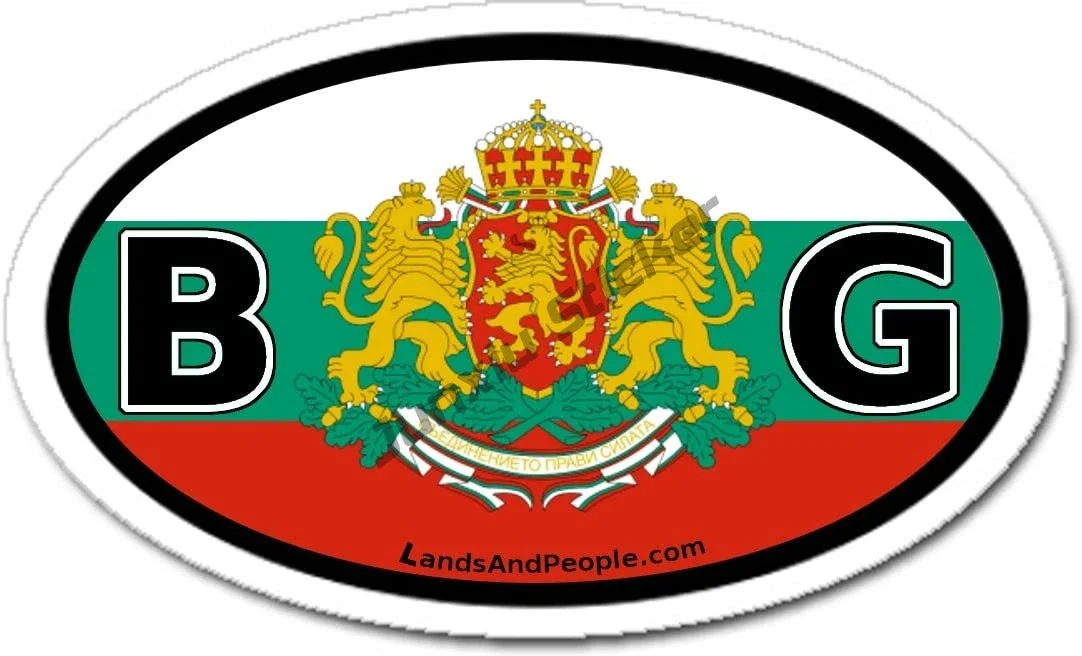 Bulgaria BG Oval Stickers Flag Map Decal Bumper Car Emblem Personality Vinyl Sticker Bulgaria Map Accessories Flag Car Sticker