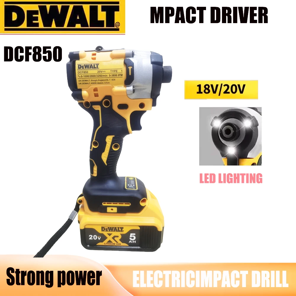 DEWALT DCF850 screwdriver brushless cordless, continuously variable transmission, small size and strong power, MPACT DRIVER