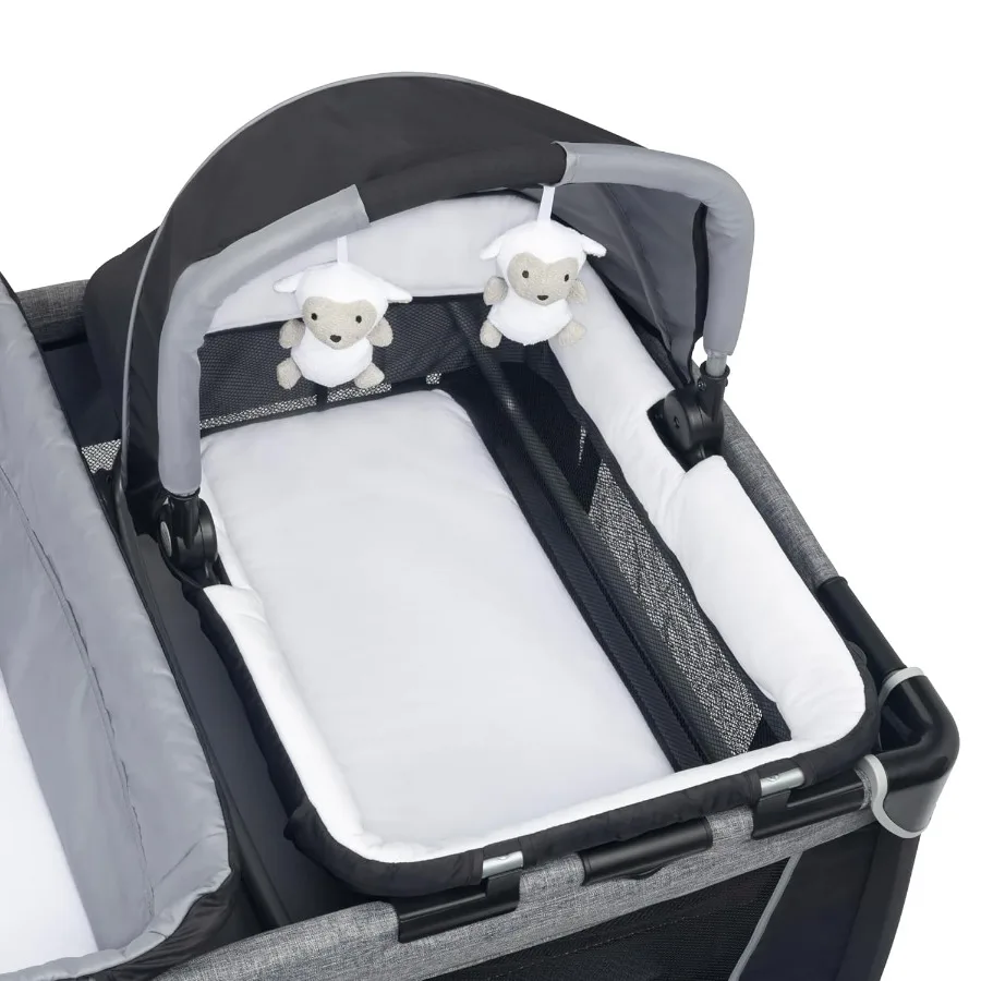 Centro della scuola ritiro con due vaschette Rock A Bye rimovibili, organizer per fasciatoio e centro musicale con cantiera notturna