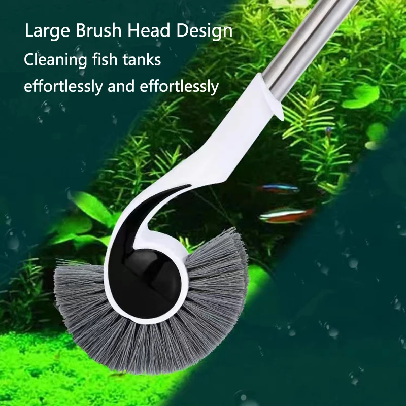 58/93/123cm Long Handle Durable Cleaning Brushes Plastic Aquarium Glass Algae Cleaner Removal Corner gap cleaning Tools for Home