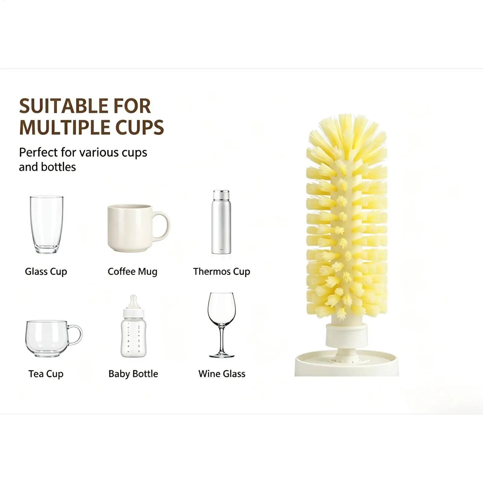 Electric Bottle Brush Cleaner 60 Degree Rotating Multifunction Cleaning Tool Multi-function Cup Cleaning Brush For Kitchen