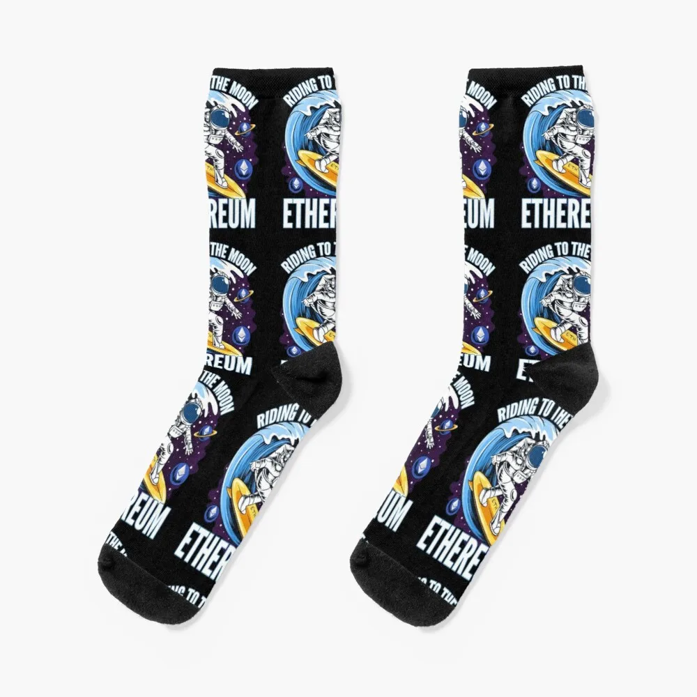 

Riding to the Moon Ethereum ETH Crypto Socks Stockings Compression