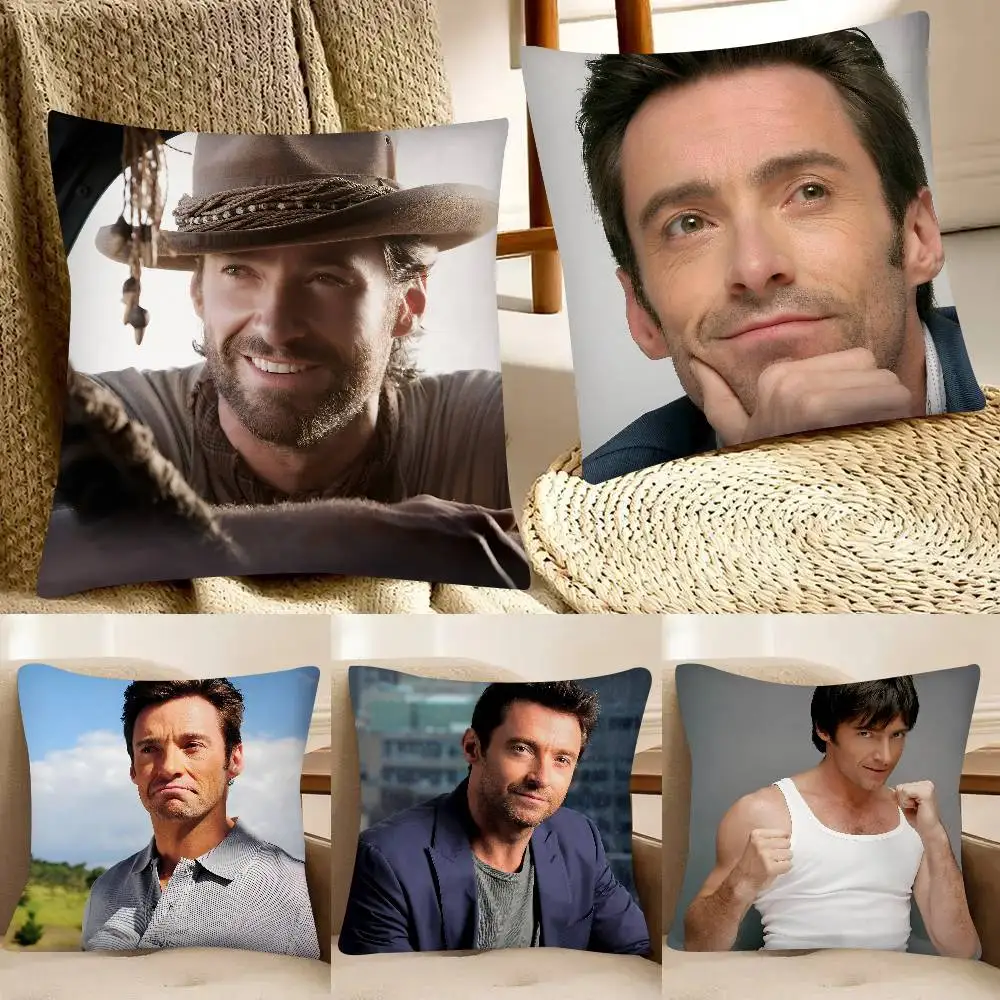 Actor H-Hugh Jackman Pillow Case Fashion Square Pillowcase Bedroom Sofa Room Ins Decoration Leisure