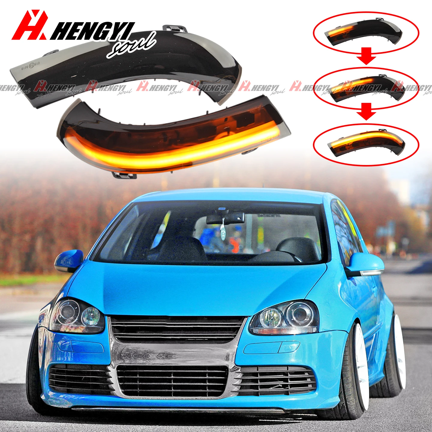 2pcs Dynamic Blinker For VW GOLF 5 GTI MK5 Jetta Passat B5.5 B6 Sharan Superb B5 EOS LED Turn Signal Mirror Indicator Light