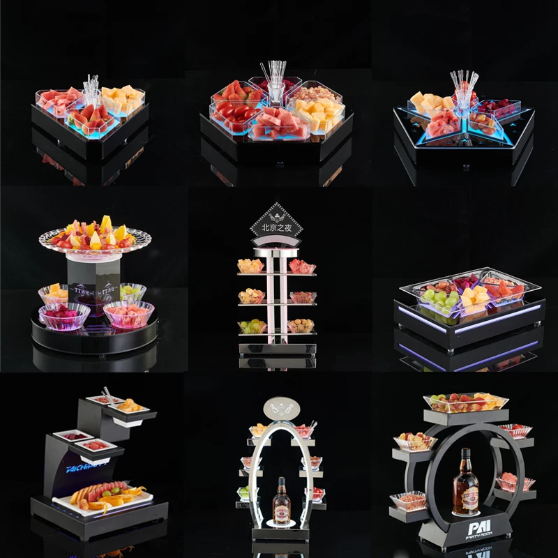 Customized bar KTV luminous fruit tray wine rack, fruit tray base, LED fruit tray fruit display rack, luminous fruit tray rack