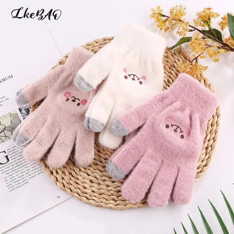 

1Pair Windproof Coldproof Cycling Gloves Winter Touch Screen Gloves Full Finger Thermal Gloves Autumn Warm Stretch Plush Mittens