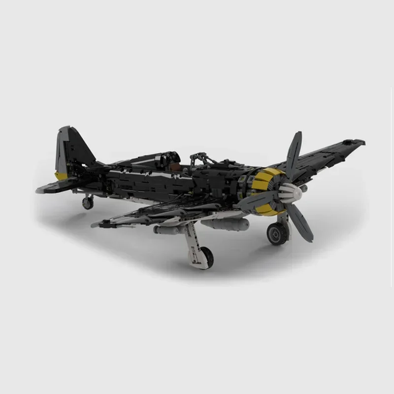 Moc Building Block Wulf FW-190 Fighter Model Technology Brick Assembly Aircraft Series Science Fiction Toy Holiday Gift