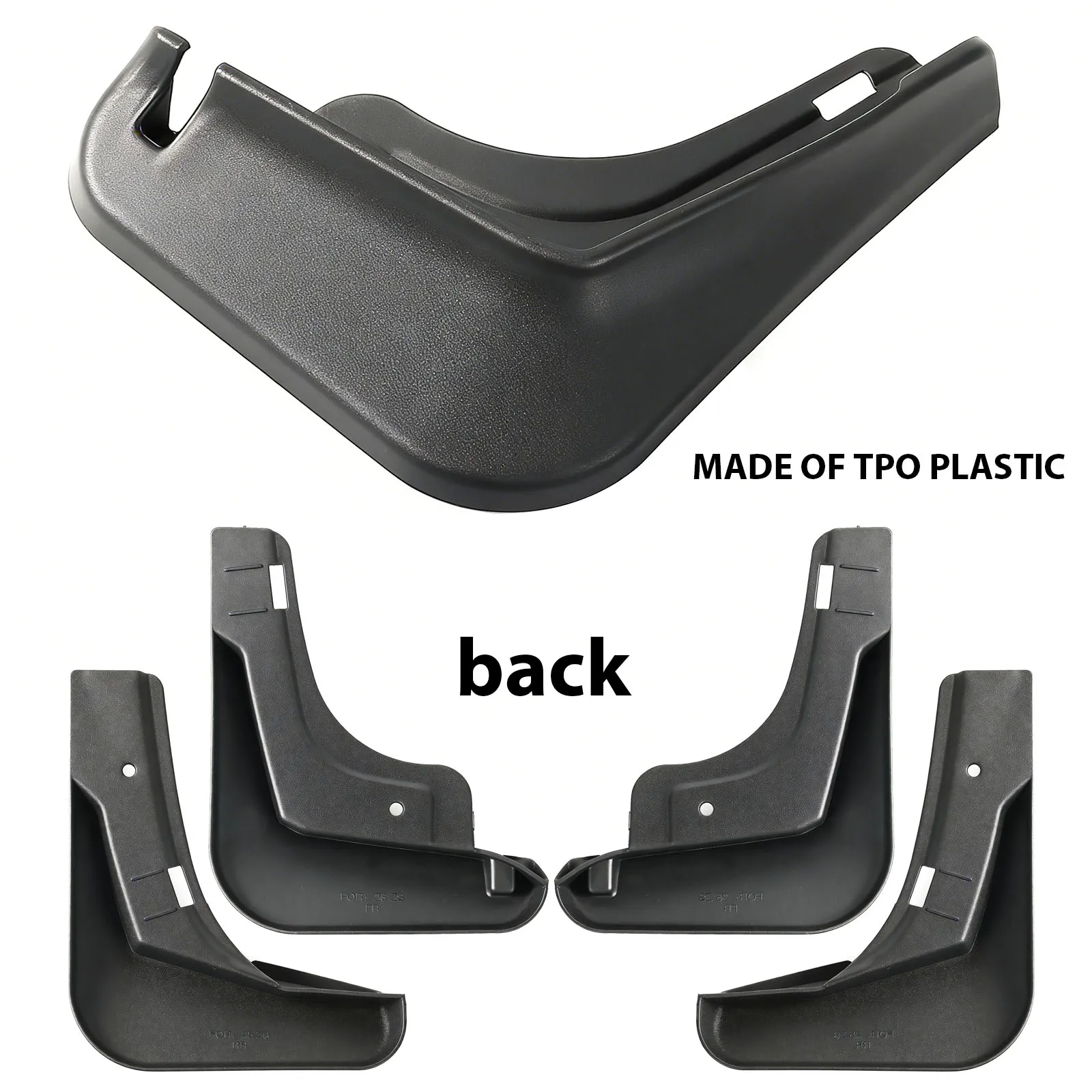 4pcs/ Set Mud Flaps For MG ZS MK2 Pro 2025 2026  Mudflaps Splash Guards Mudguards Fender FRONT REAR Molded Car Accessories