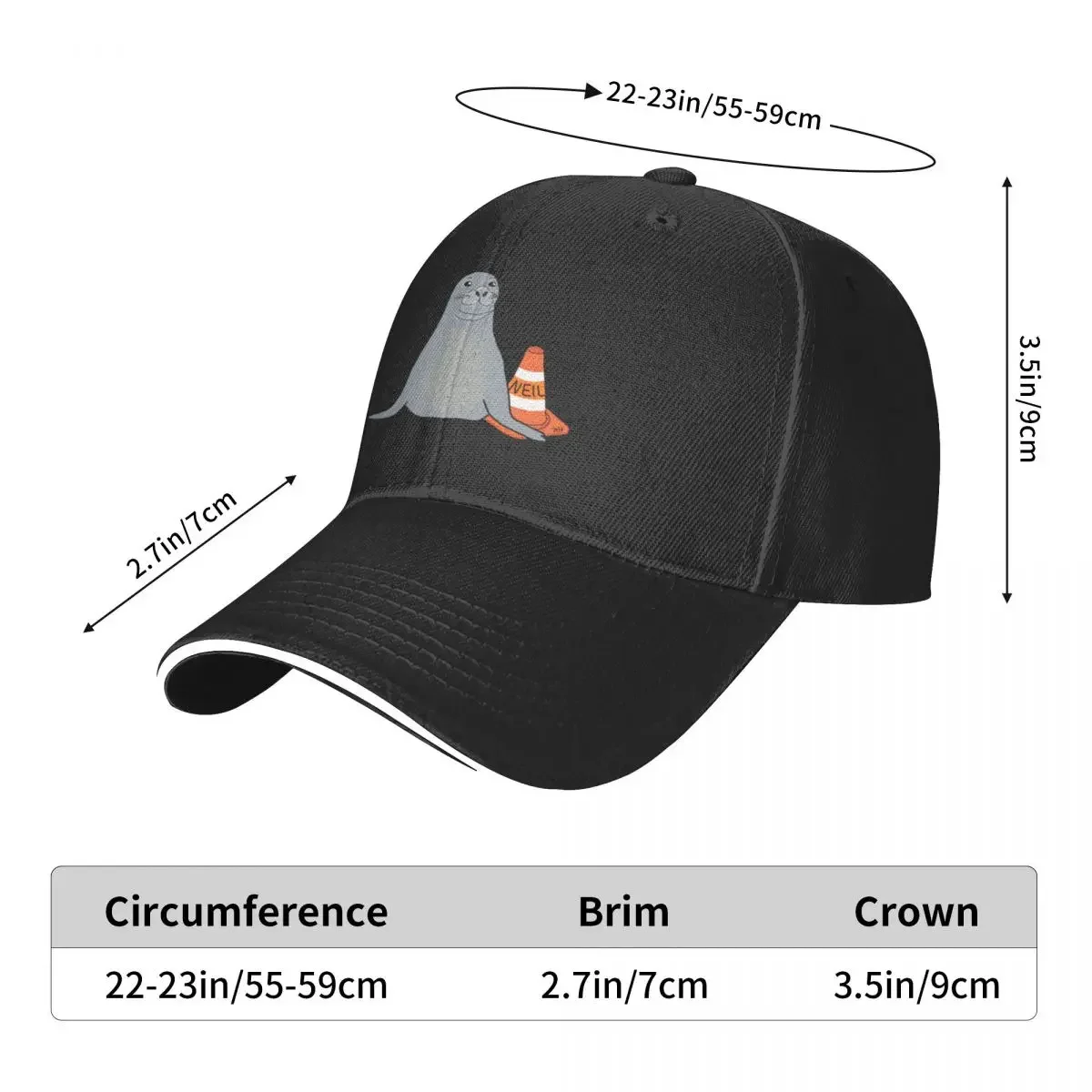 Neil the Seal Hats Baseball Cap Horse Hat New In The Hat hard hat Fishing cap Caps For Women Men's