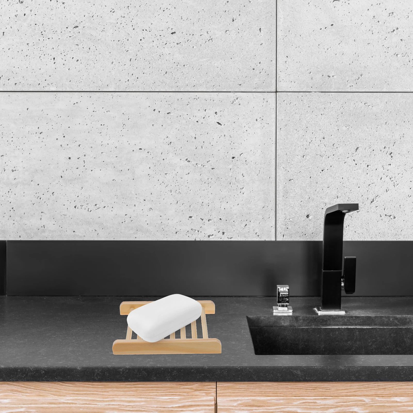 

4Pcs Wooden Soap Dish Self-Draining Holder for Bathroom Kitchen Sink Bathtub Shower Countertop Laundry Room Soap Tray Organizers