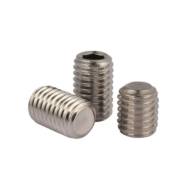 M1.6 M2 M2.5 M3 M3.5 M4 M5 M6 Stainless Steel DIN913 Hex Socket Set Screw With Flat Point SS304