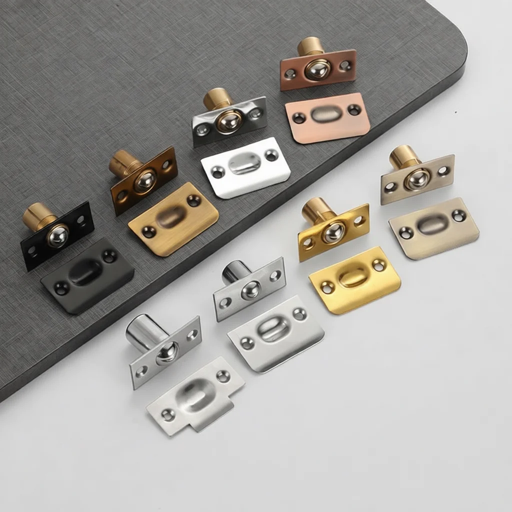 Adjustable Brass Core Ball Catch Hardware Stainless Steel Door Latch For Furniture Invisible Closet Quiet Closing Solution