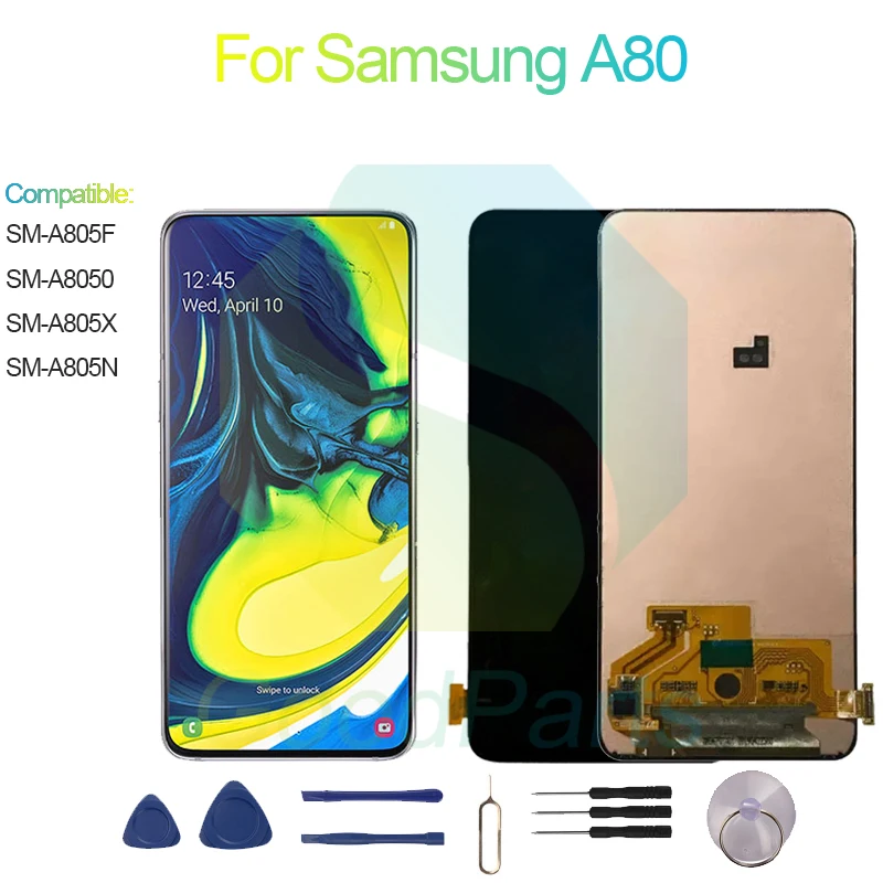 Dla Samsung A80 ekran wyświetlacza LCD 6.7 'SM-A805F/O/X/N A80 wymiana zespołu dotykowego Digitizer