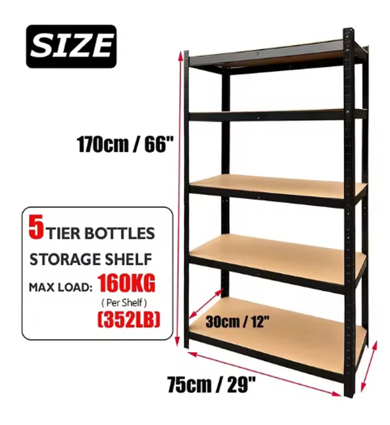 Shelving Units,5 Tier Garage Shelf Unit Metal Shelves Storage Boltless Rack,Workshop Adjustable For Warehouse,Home,Office&Pantry