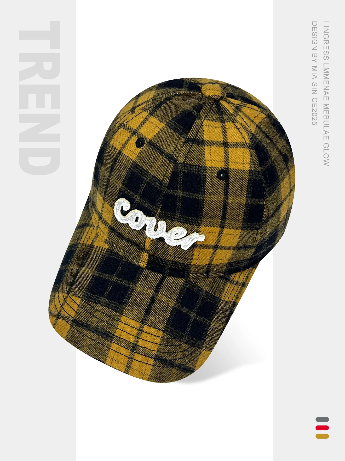 

Женская бейсболка в клетку с буквенным принтом, мягкий верх, утолщенная большая окружность головы, качественная кепка в виде утконоса для мужчин