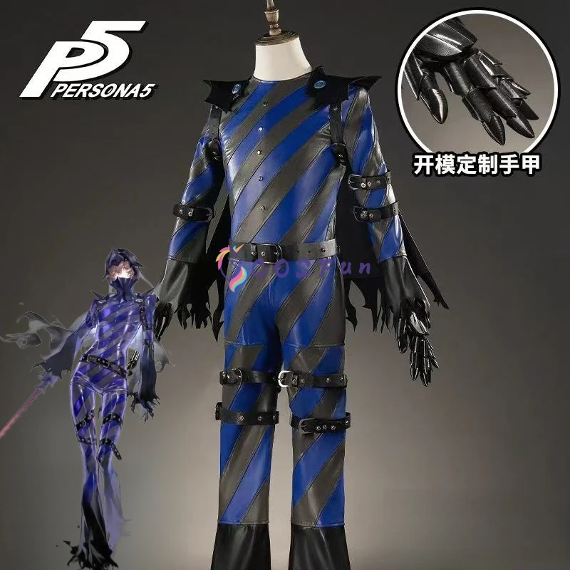 

PS 5 Cosplay Akechi Goro Costume phantom thief Jumpsuit Uniform Halloween Party Role Play Outfit COSFun