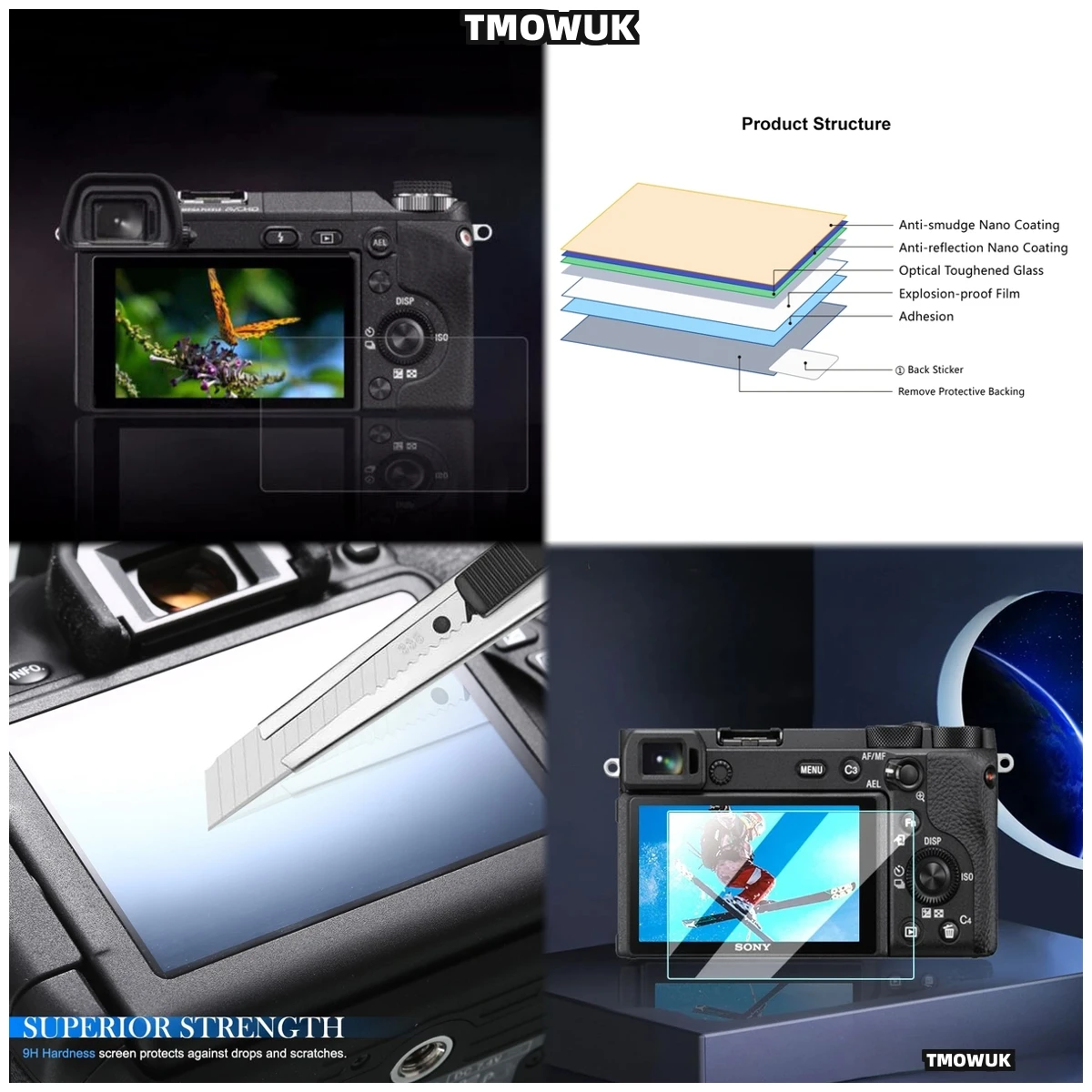 

Easy-Install Glass Protector For Sony A6700 A6400 A6300 A6000 A5000 - Bubble-Free Application