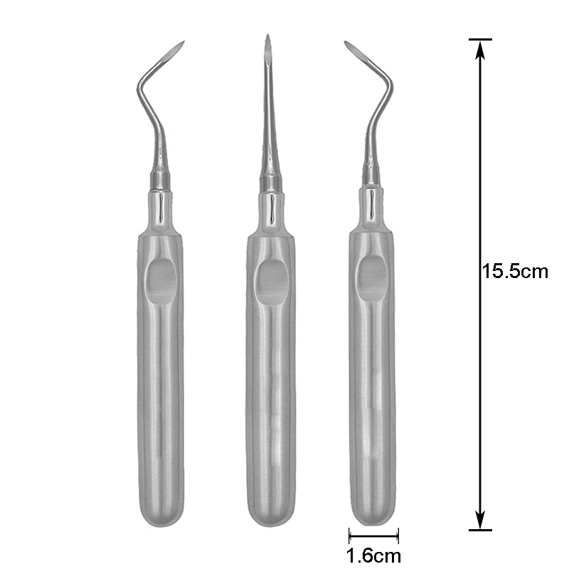 Stainless Steel 3pcs Dental Luxating Lift Elevator Teeth Clareador Curved Root Hexagon Handle Dentist Surgical Instrument dental