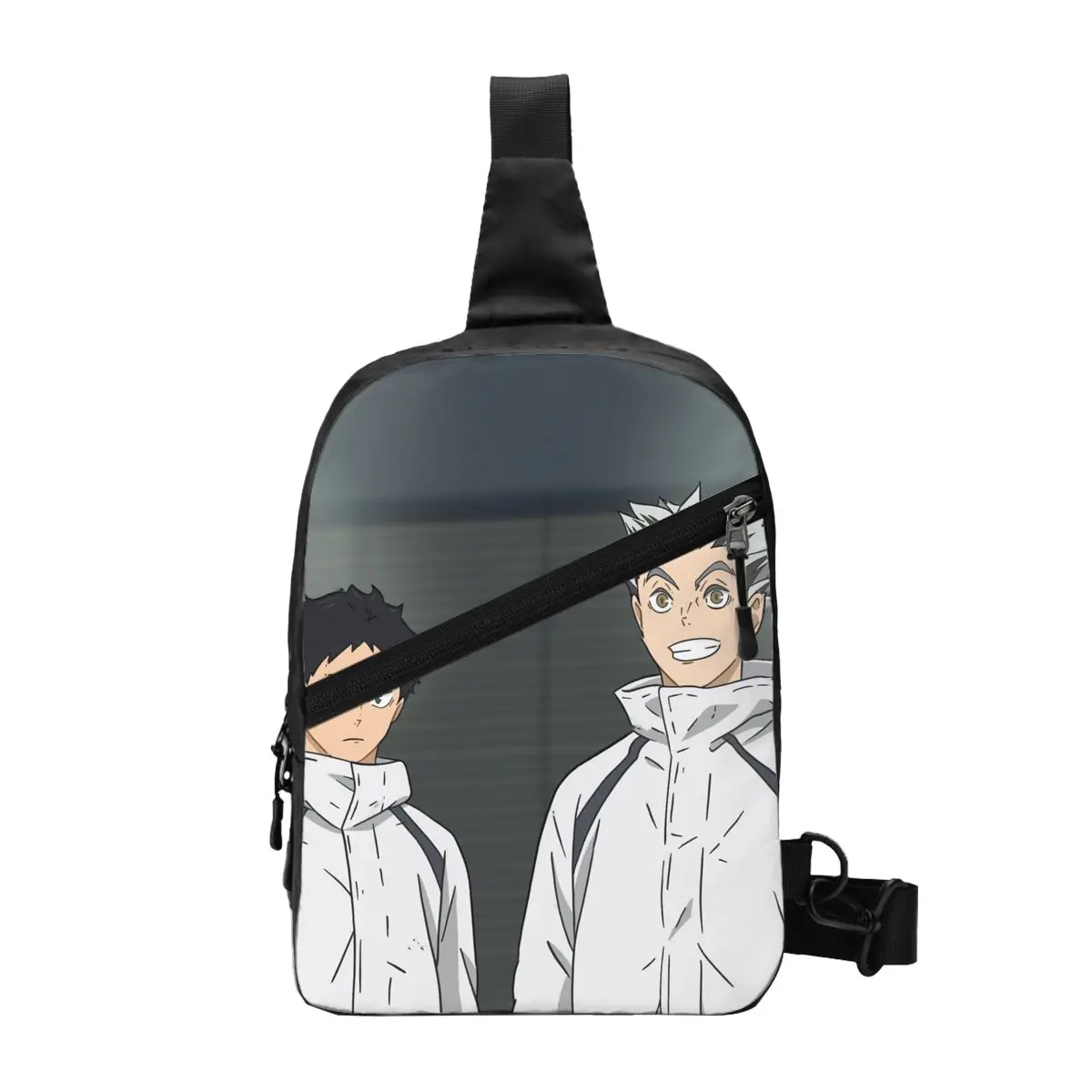 Bokuto mangá saco de peito masculino estilingue crossbody mochila saco de peito viajar caminhadas daypack bolsa de ombro