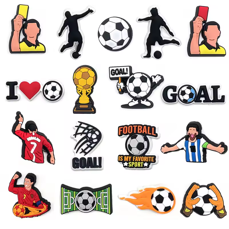 Sprot Soccer Football Shoe Charms Pin for Crocs Accessories Charms Clogs Slides DIY Shoe Decoration Buckle Party Gifts - Image 23