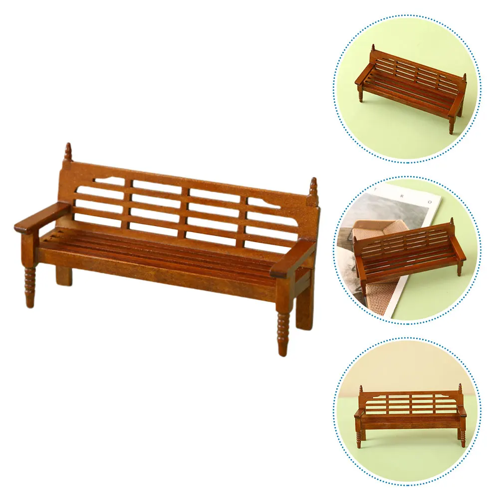 Squisito mini giardino micro ornamento mobili in miniatura per paesaggi fai da te panca da parco decorazione mini panca per uso interno esterno