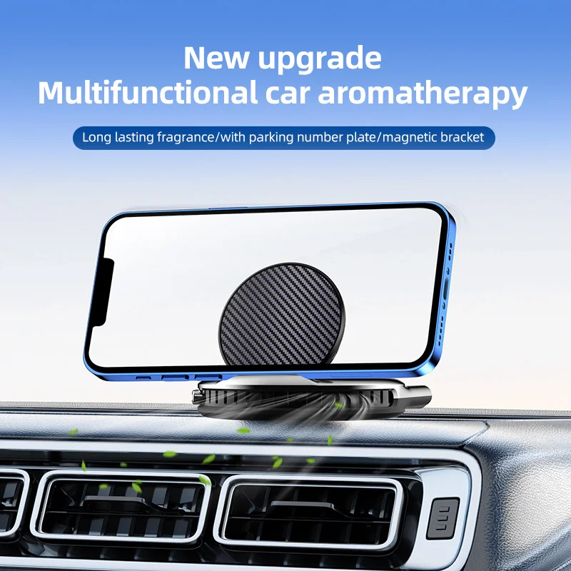 Magnetic Car Phone Holder Stand Aromatherapy Solid Air Outlet With Phone Number Smart phone Bracket For iPhone Samsung Xiaomi