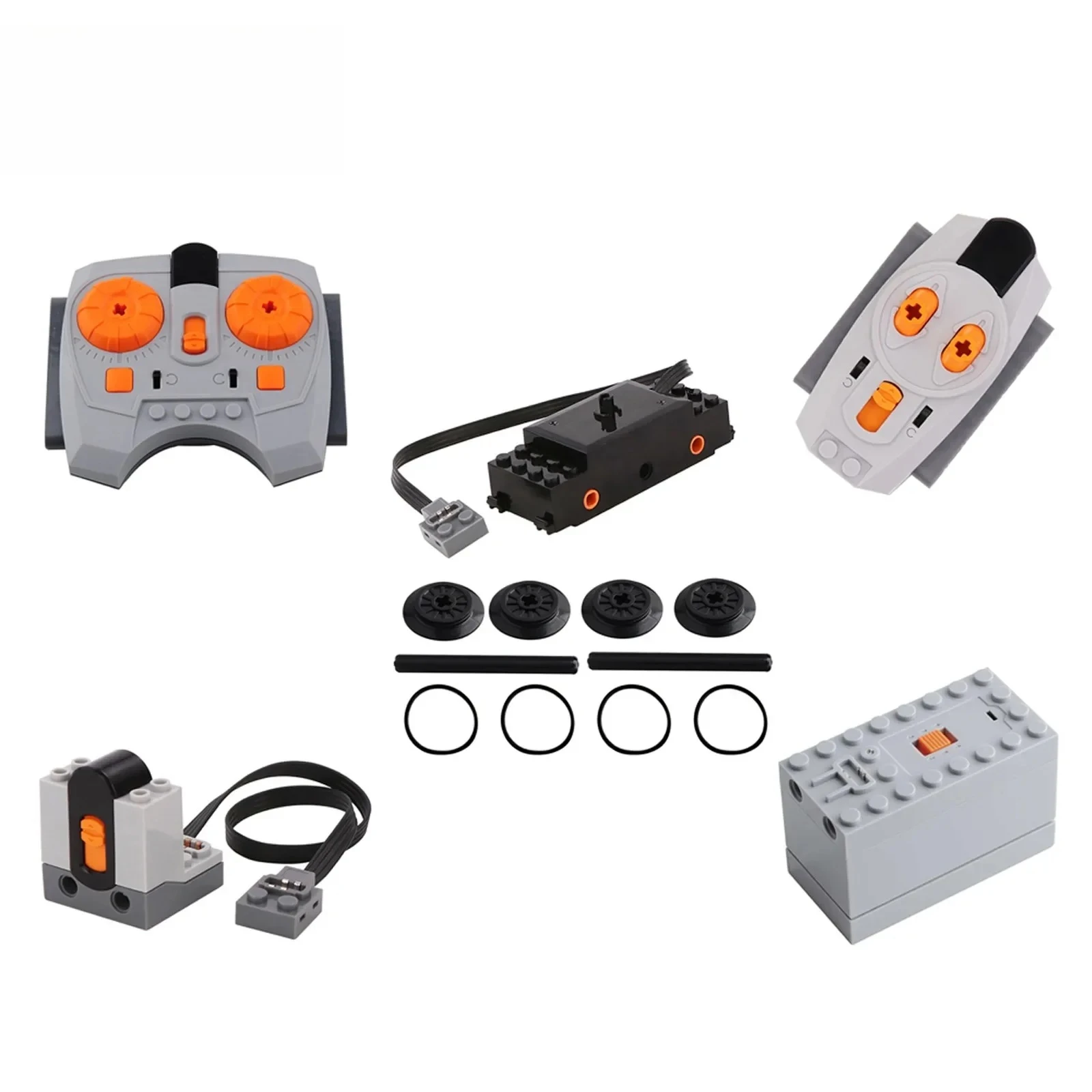 4 in 1 Power Functions Parts Building Blocks Train Track Motor Battery Box Infrared Speed Remote Control Receiver for Legoeds