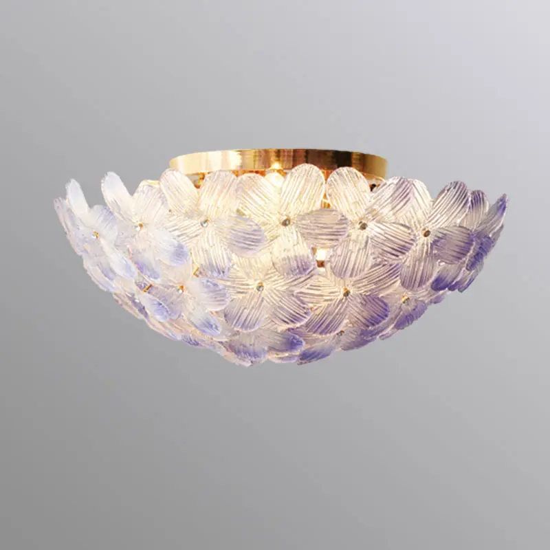 Modern Floral Art Glass LED Chandelier Pendant Light for Living Room Dining Room Indoor Hanging Home Decoration Lighting