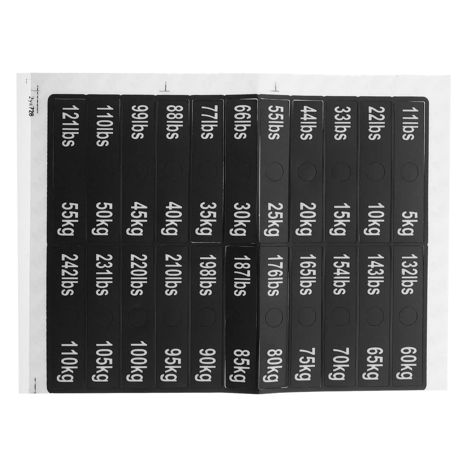 

1 Set Of Fitness Weight Block Label Stickers For Gym Equipment Accessories Self-Adhesive Weight Tags For Weighting Block Numbere