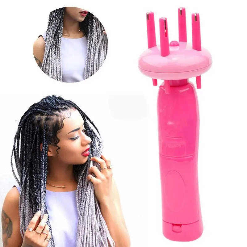 Kit de dispositivo elétrico portátil para mulheres, ferramenta de penteado DIY automático, máquina de trança, rolo de tecer cabelo