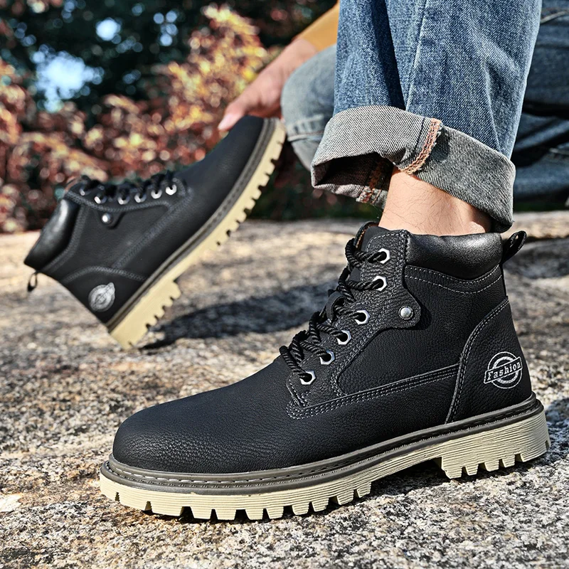 Men's high top boots Gentleman minimalist British style Leisure office or business High quality daily outdoor 38-47 Hot selling