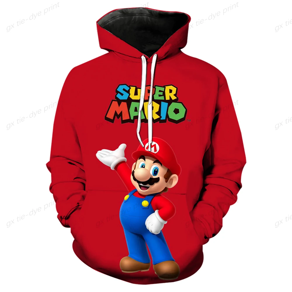 2024 Spring/Autumn Super Mario Bros. Hoodie Long Sleeve Hip Hop Cool Casual Children and Teenagers Casual Hoodie