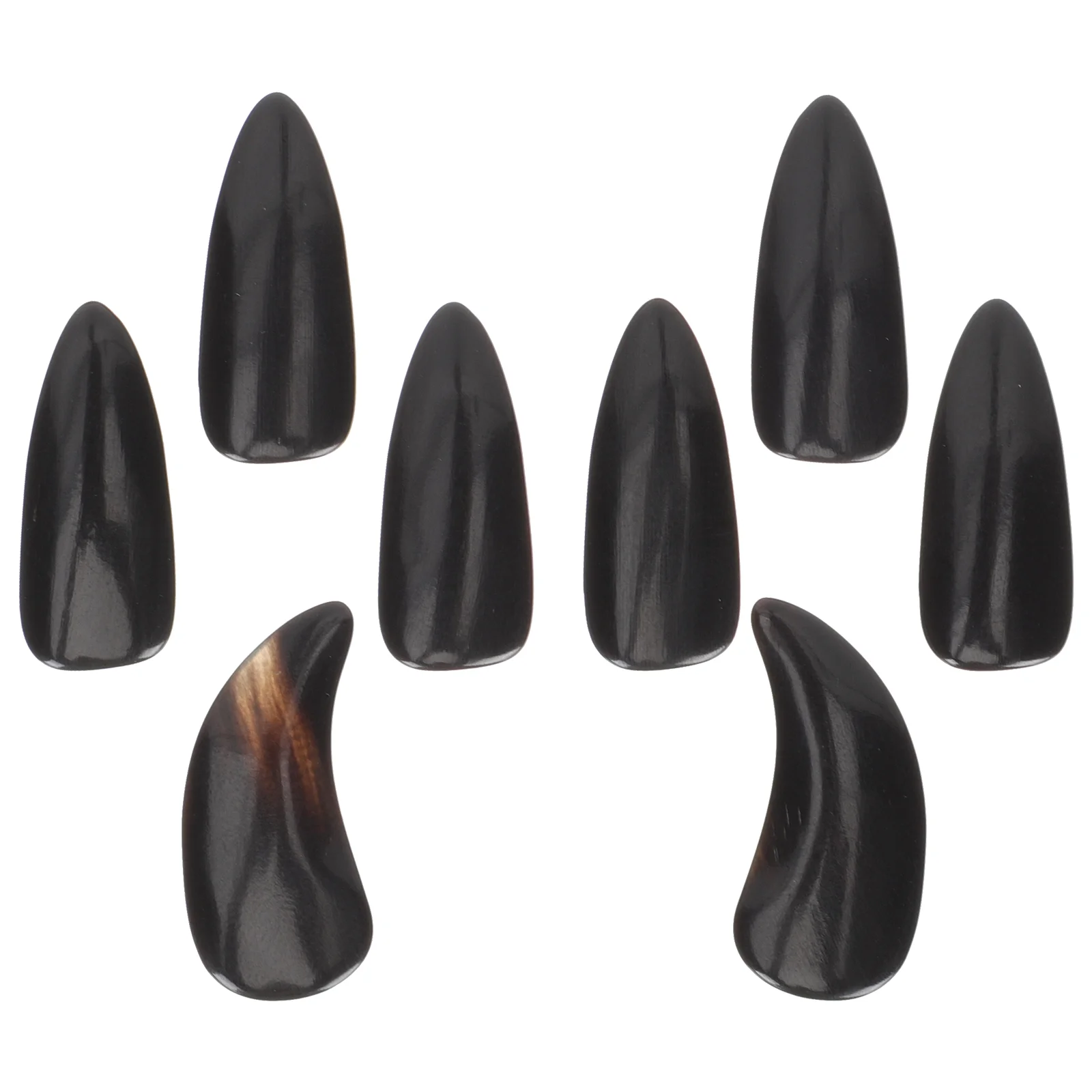 8 Pcs Nails Finger Covers Tools Instrument Musical Sheaths Practical Black Horn Practice