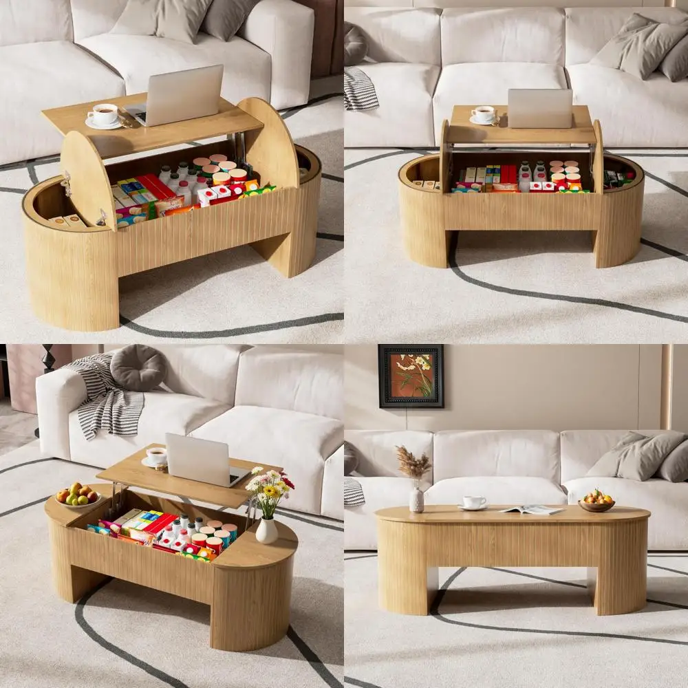 

Mid Century Modern Lift Top Coffee Table with Hidden Storage, 47 Inch Large Living Room Furniture