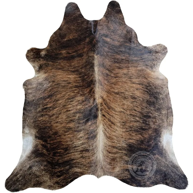 100% Genuine Dark Brindle Cowhide Rug - Modern Style Animal Skin Rug & Floor Carpet for Living Room