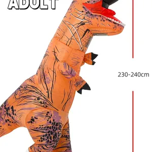 طفل الكبار للجنسين نفخ ديناصور الديناصور ريكس تأثيري زي أطفال رياض الأطفال أداء هالوين كرنفال أفضل 6 أزياء حيوانية مبيعة على TNT - No6