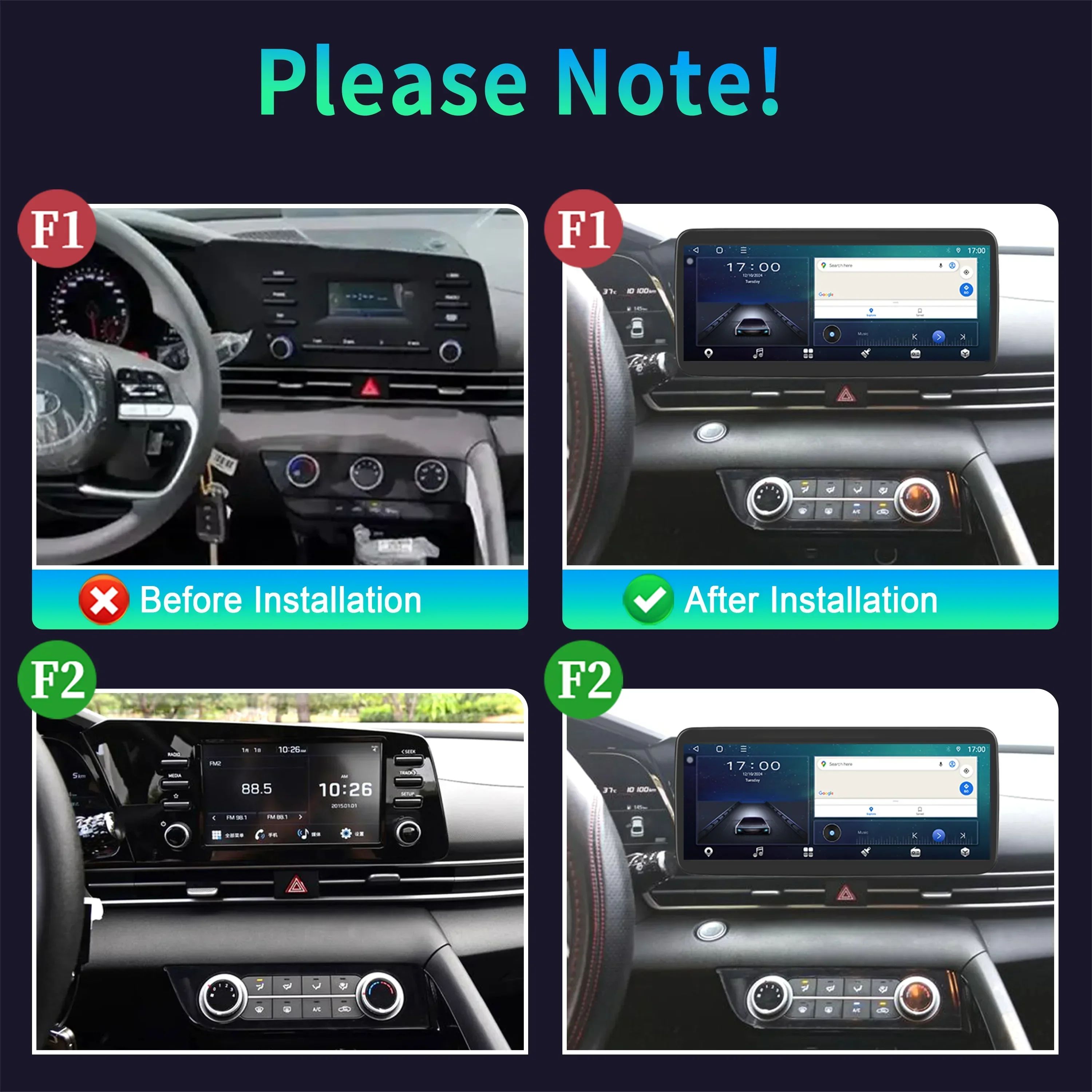 12.3inch For Hyundai Elantra 2020-2024 Car Radio Multimedia GPS Android Navigation Bluetooth Wireless Carplay Head Unit Screen