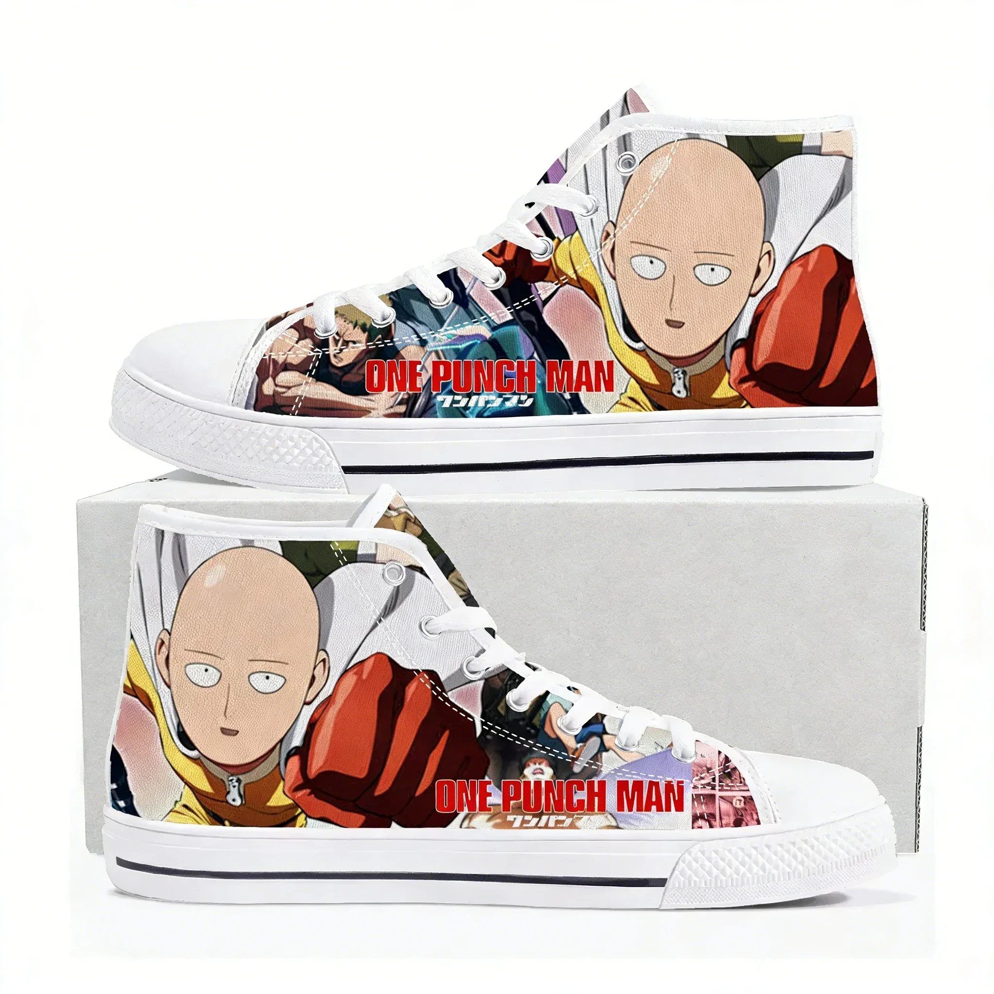 One Punch Man High Top Sneakers Mens Womens Teenager High Quality Canvas Sneaker 3D Print Casual Couple Shoes Personalized Shoe